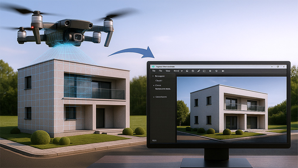 Edificio con Drone
